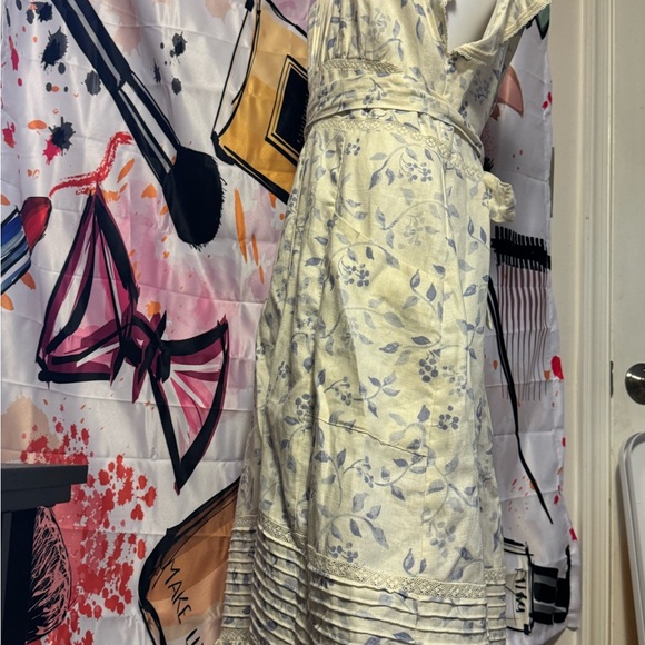 NWOT Reformation unlined pastel blue flowered country cotton smock pocket dress - Picture 6 of 16